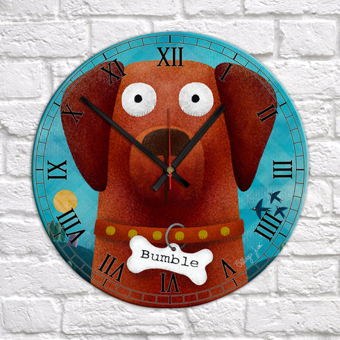 Fox Red Labrador - Personalised Pooch Art Clock